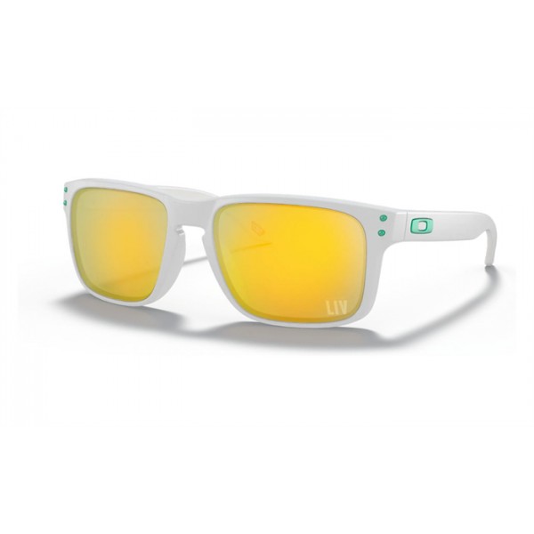 Oakley Limited Edition Super Bowl Liv Holbrook Sunglasses Matte White Frame Prizm 24k Polarized Lens