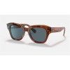 Ray Ban State Street Collection Online Exclusives RB2132 Sunglasses Blue Classic Havana On Transparent Beige