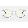 Ray Ban Hexagonal Blue-Light Clear Evolve RB3548 Sunglasses Clear Photocromic With Blue-Light Filter Silver