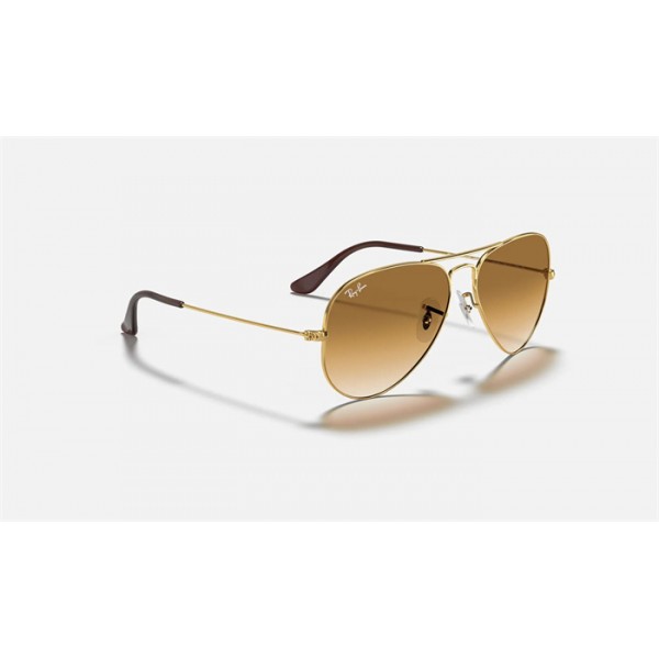 Ray Ban Aviator Gradient RB3025 Sunglasses Light Brown Gradient Gold