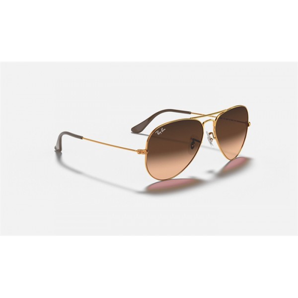 Ray Ban Aviator Gradient RB3025 Sunglasses Pink/Brown Gradient Bronze-Copper