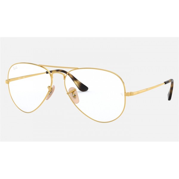 Ray Ban Aviator Optics Sunglasses Demo Lens Gold