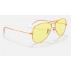 Ray Ban Aviator Solid Evolve Sunglasses Yellow Photochromic Evolve Orange