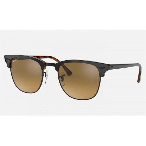 Ray Ban Clubmaster Color Mix Low Bridge Fit RB3016 Sunglasses Mirror + Grey Frame Brown/Silver Mirror Lens