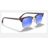 Ray Ban Clubmaster Flash Lenses Gradient RB3016 Sunglasses Gradient Flash + Tortoise Frame Blue Gradient Flash Lens
