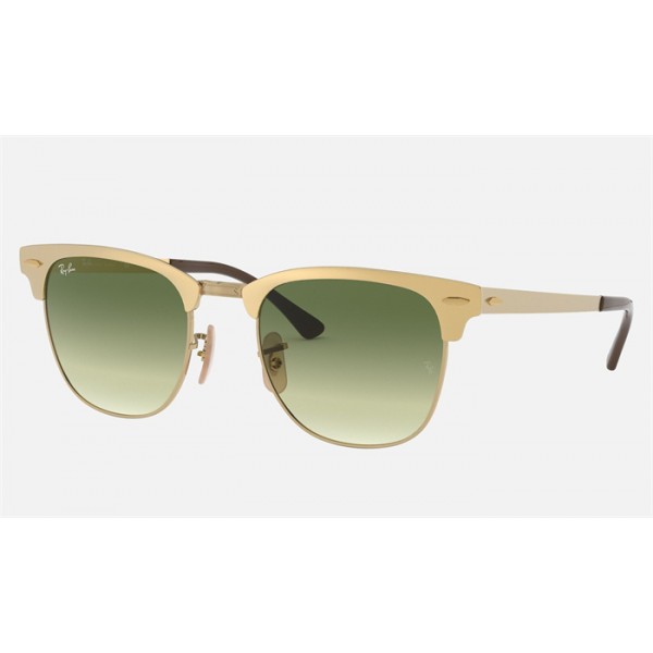 Ray Ban Clubmaster Metal Collection RB3716 Sunglasses Green Gold