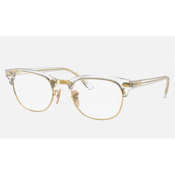 Ray Ban Clubmaster Optics RB5154 Sunglasses Demo Lens + Transparent Gold Frame Clear Lens