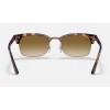 Ray Ban Clubmaster Square RB3916 Sunglasses Gradient + Pink Havana Frame Light Brown Gradient Lens