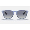 Ray Ban Erika Color Mix Low Bridge Fit RB4171 Sunglasses + Shiny Transparent Blue Frame Blue Lens