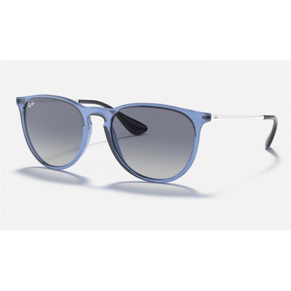 Ray Ban Erika Color Mix RB4171 Sunglasses + Shiny Transparent Blue Frame Blue Lens