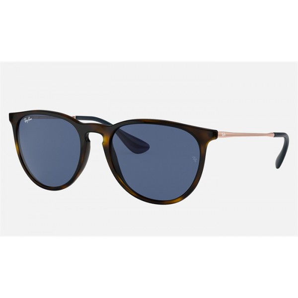 Ray Ban Erika Color Mix RB4171 Sunglasses Classic + Tortoise Frame Blue Classic Lens