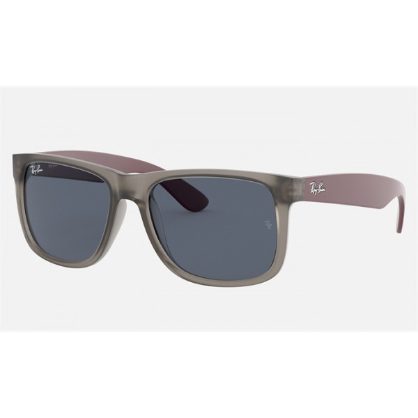 Ray Ban Justin Color Mix Low Bridge Fit RB4165 Sunglasses Classic + Transparent Grey Frame Grey Classic Lens