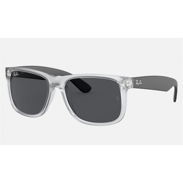Ray Ban Justin Color Mix Low Bridge Fit RB4165 Sunglasses Classic + Transparent Frame Grey Classic Lens