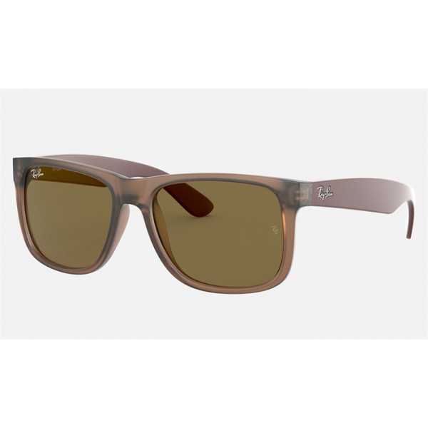 Ray Ban Justin Color Mix RB4165 Sunglasses Classic B-15 + Transparent Brown Frame Dark Brown Classic Lens