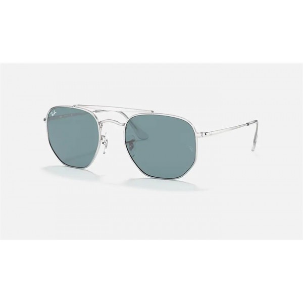 Ray Ban Marshal RB3648 Sunglasses Silver Frame Blue Classic Lens