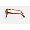 Ray Ban Meteor Classic RB2168 Sunglasses Striped Havana Frame Brown Solid Lens