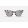Ray Ban Meteor Striped Havana RB2168 Sunglasses Striped Grey Gradient Brown Frame Blue Solid Lens