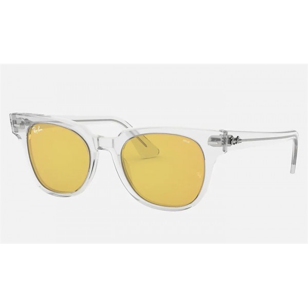 Ray Ban Meteor Washed Evolve RB2168 Sunglasses Transparent Frame Yellow Photochromic Evolve Lens