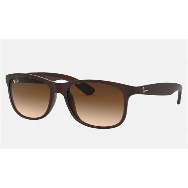 Ray Ban New Wayfarer Andy RB4202 Sunglasses Gradient + Brown Frame Brown Gradient Lens