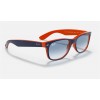 Ray Ban New Wayfarer Color Mix RB2132 Sunglasses Gradient + Blue Frame Light Blue Gradient Lens