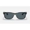 Ray Ban New Wayfarer Color Mix RB2132 Sunglasses Classic + Striped Blue Frame Blue Classic Lens