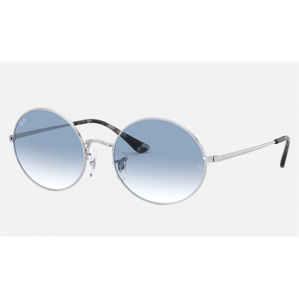 Ray Ban Oval RB1970 Sunglasses Blue Silver