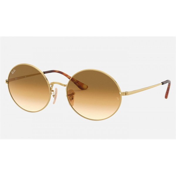Ray Ban Oval RB1970 Sunglasses Light Brown Gold