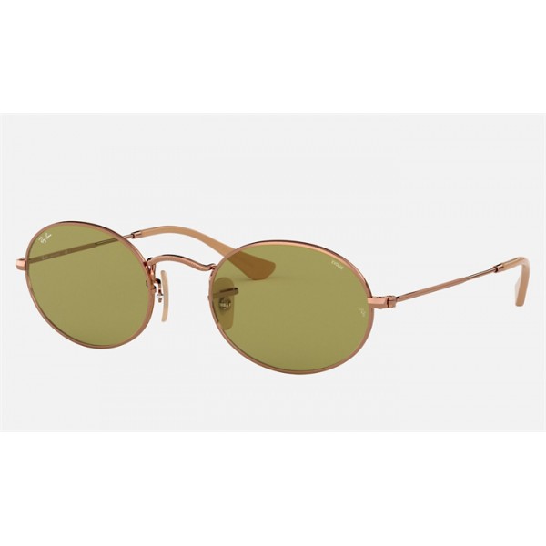 Ray Ban Oval Washed Evolve RB3547 Sunglasses Green Photochromic Evolve Copper