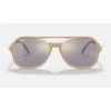 Ray Ban Powderhorn Mirror Evolve RB4357 Sunglasses Dark Grey Photochromic Mirror Light Brown