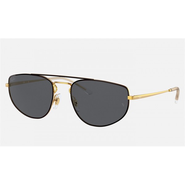 Ray Ban RB3668 Sunglasses Grey Classic Shiny Gold