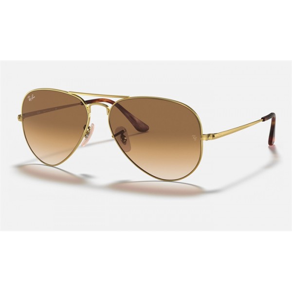 Ray Ban RB3689 Sunglasses Light Brown Gradient Gold