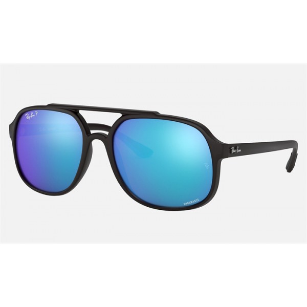 Ray Ban RB4312 Chromance Sunglasses Blue Mirror Chromance Black