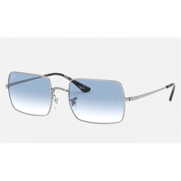 Ray Ban Rectangle RB1969 Sunglasses Light Blue Silver