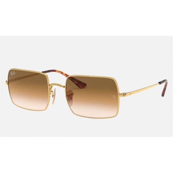 Ray Ban Rectangle RB1969 Sunglasses Light Brown Gold