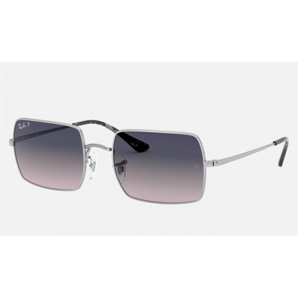Ray Ban Rectangle RB1969 Sunglasses Purple Silver