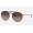 Ray Ban Round Blaze Round Double Bridge RB3614 Sunglasses Gradient + Gunmetal Frame Brown Gradient Lens