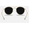 Ray Ban Round Double Bridge RB3647N Sunglasses Shiny Gold Frame Polarized Black Classic Lens