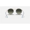 Ray Ban Round Double Bridge RB3647N Sunglasses Light Blue Frame Grey Gradient Lens