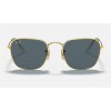 Ray Ban Round Frank Legend RB3857 Sunglasses Classic + Gold Frame Blue Classic Lens