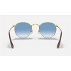 Ray Ban Round Metal Collection Online Exclusives RB3447 Sunglasses Light Blue Gold