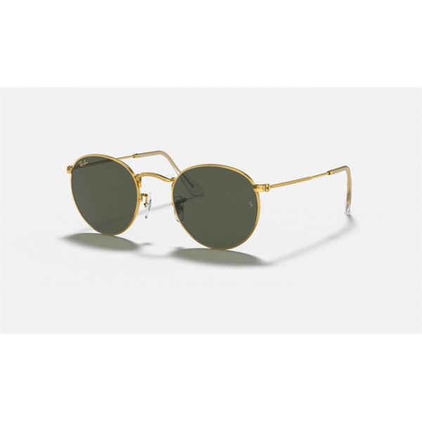 Ray Ban Round Metal Legend RB3447 Sunglasses Classic G-15 + Gold Frame Light Green Classic G-15 Lens