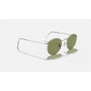 Ray Ban Round Metal Legend RB3447 Sunglasses Classic + Silver Frame Light Green Classic Lens