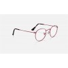 Ray Ban Round Metal Optics RB3447 Sunglasses Demo Lens + Red Frame Clear Lens