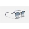 Ray Ban Round Metal RB3447 Sunglasses Gradient + Black Frame Light Blue Gradient Lens