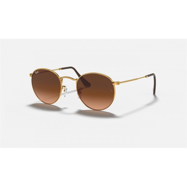 Ray Ban Round Metal RB3447 Sunglasses Gradient + Bronze-Copper Frame Pink/Brown Gradient Lens