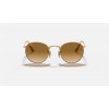Ray Ban Round Metal RB3647 Sunglasses Gradient + Gold Frame Light Brown Gradient Lens