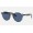 Ray Ban Round RB2180 Low Bridge Fit Sunglasses Classic + Striped Blue Havana Frame Dark Blue Classic Lens
