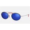 Ray Ban Scuderia Ferrari Collection RB3847 Sunglasses Blue Mirror Silver