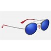 Ray Ban Scuderia Ferrari Collection RB3847 Sunglasses Blue Mirror Silver