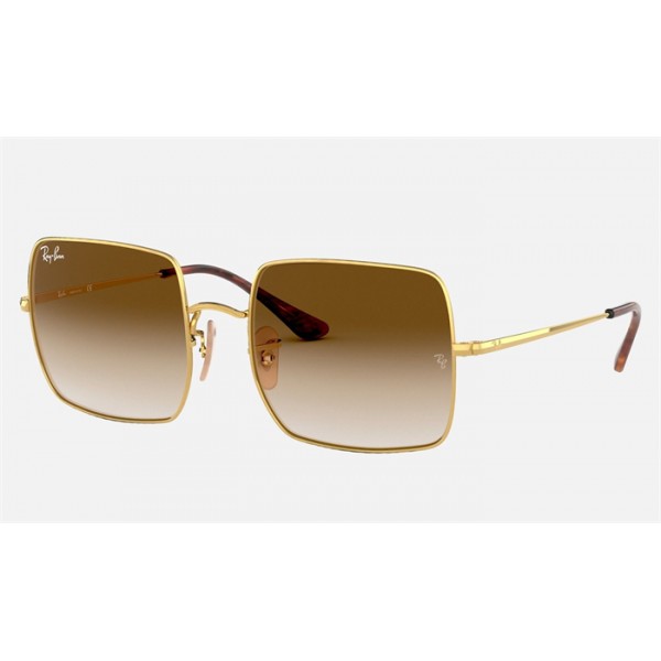 Ray Ban Square Classic RB1971 Sunglasses Brown Gold